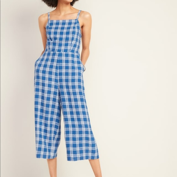 Old Navy Pants - Old Navy Linen Blend square neck jumpsuit